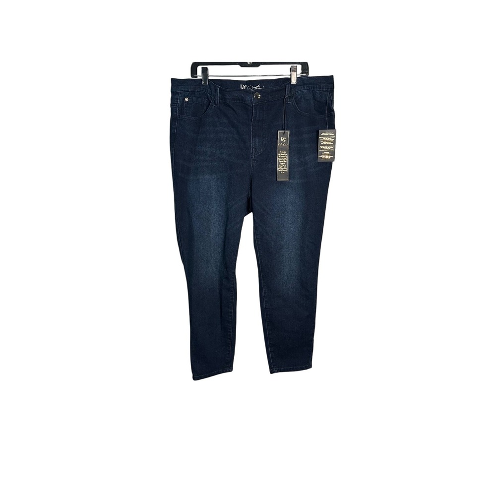 Dg2 by Diana Gilman Ankle Skinny Jeans Dark Wash High Rise Plus‎ Size 18 w